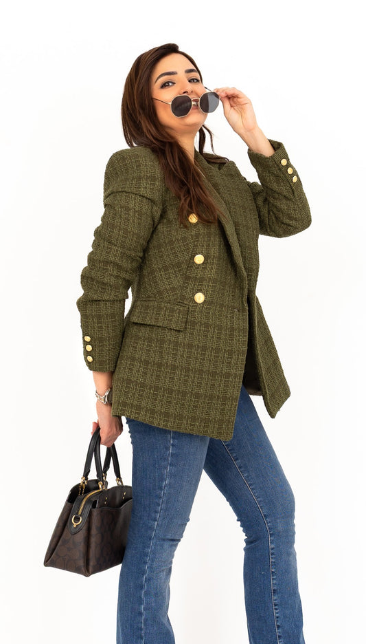 Textured Olive Blazer