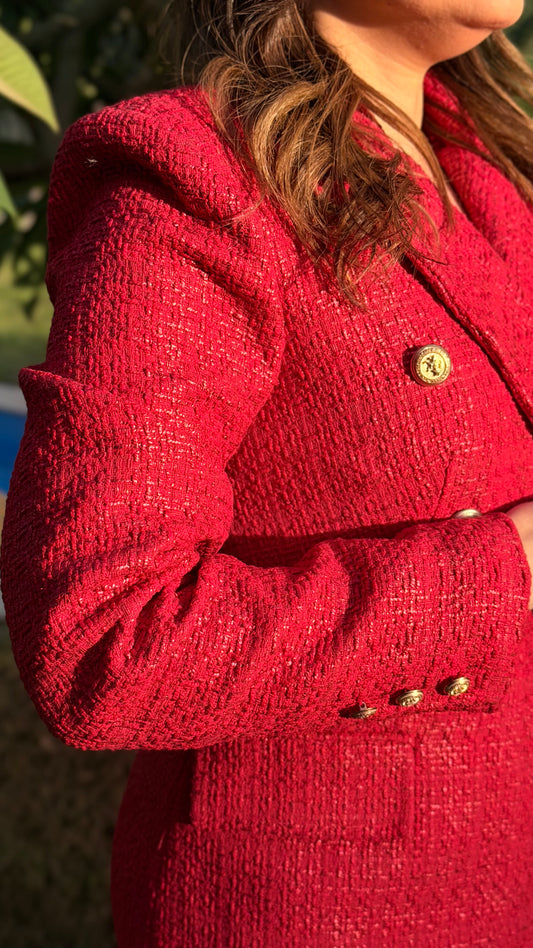 Glittery red blazer