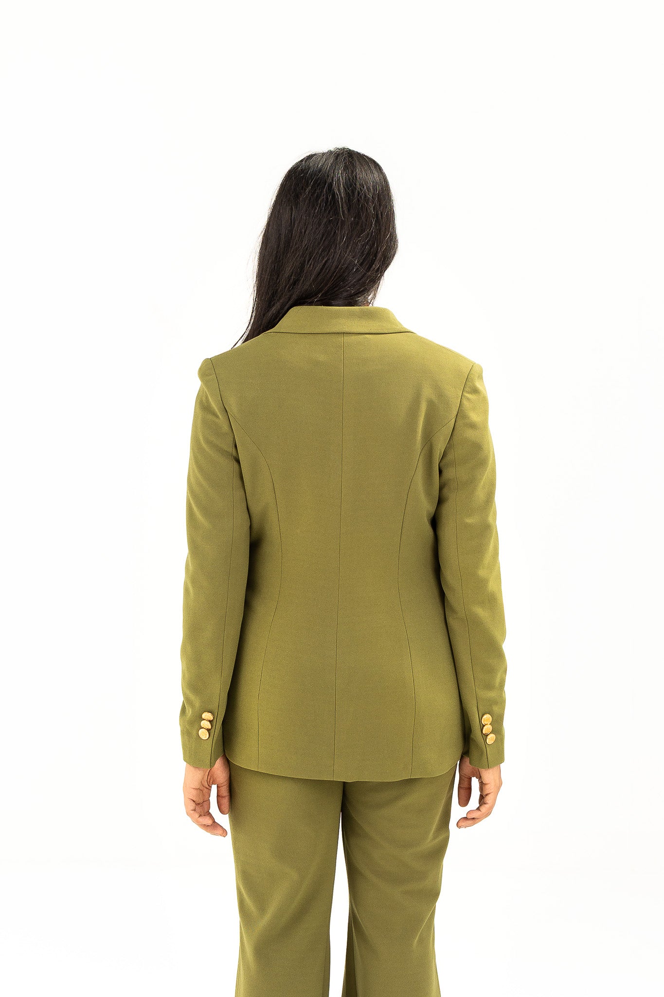 Olive Double  Breasted Suit