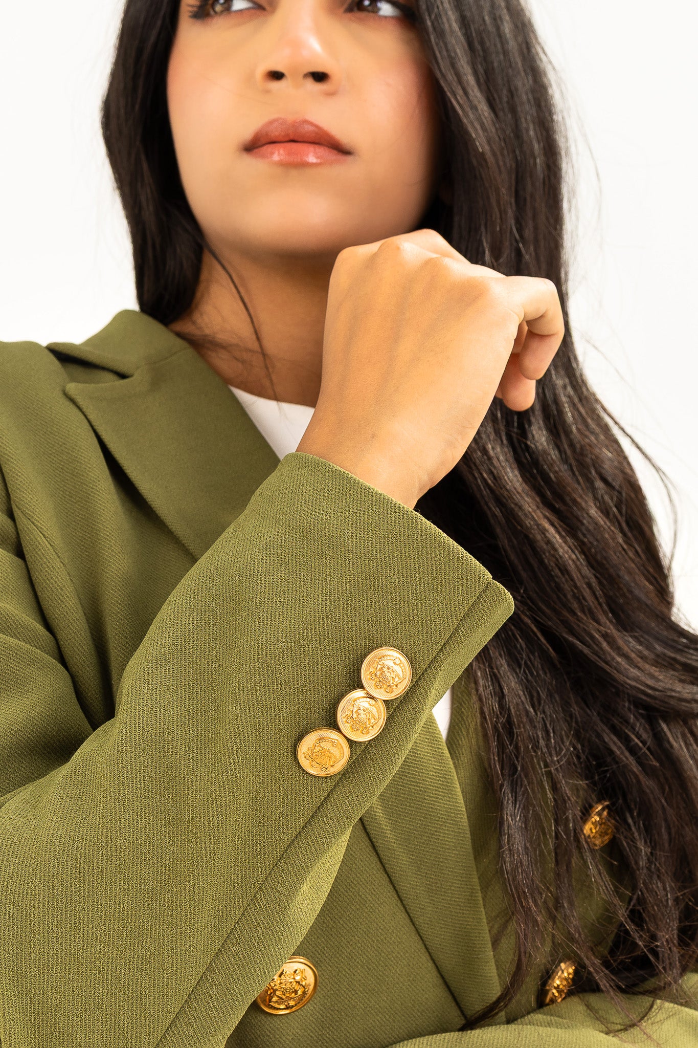 Olive Double  Breasted Suit