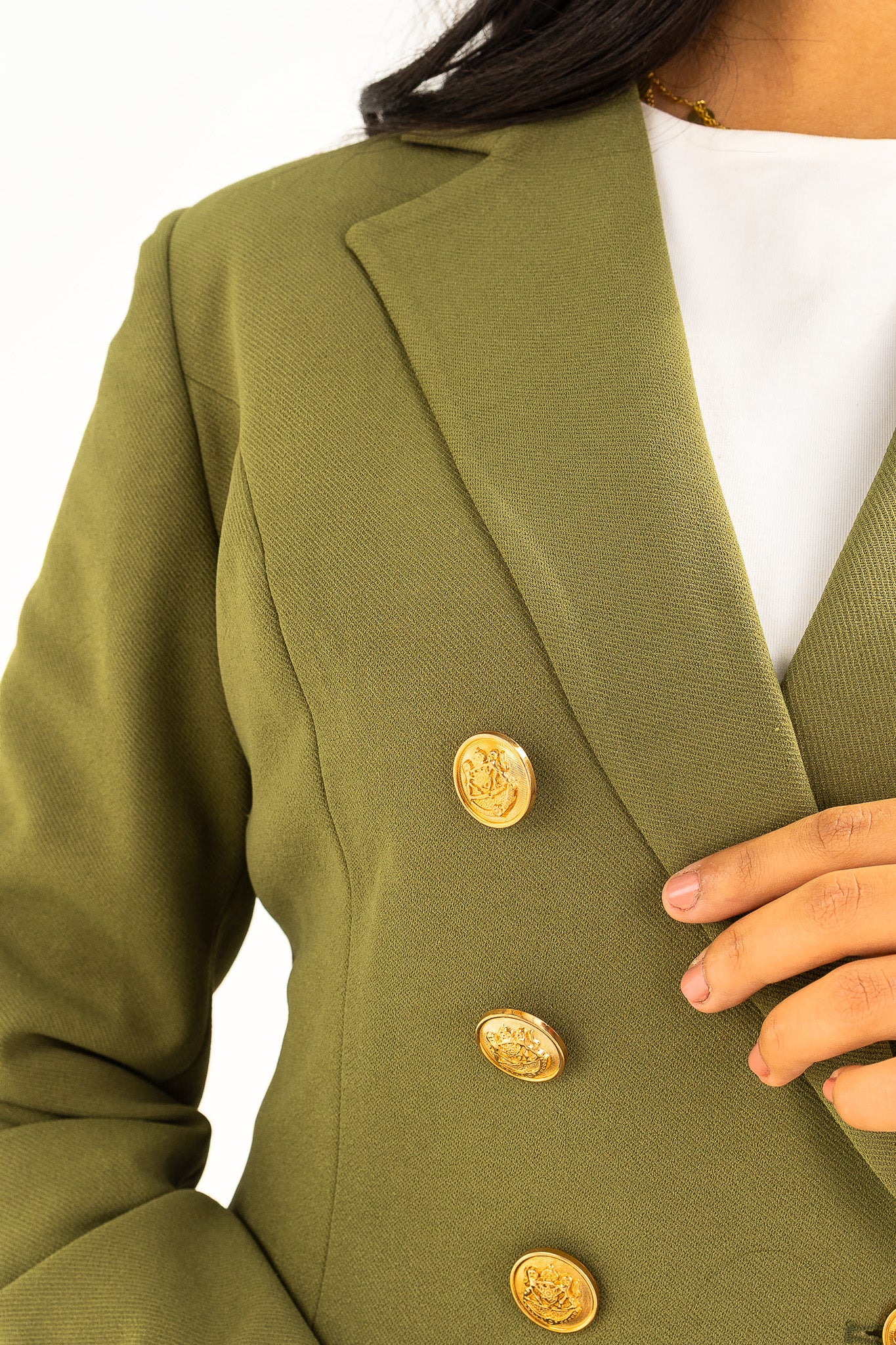 Olive Double  Breasted Suit