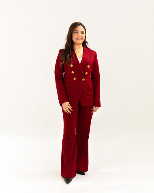 Burgundy Double Breasted Suit