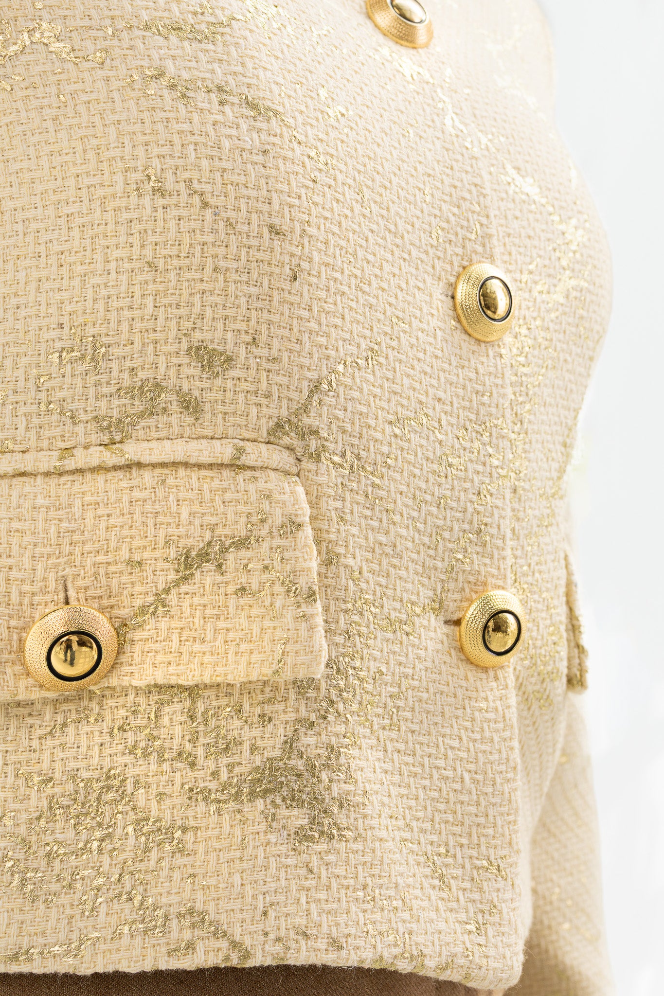 Cropped White*Gold Blazer