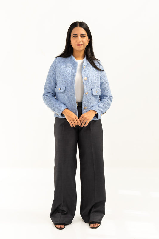 Cropped Baby Blue Blazer