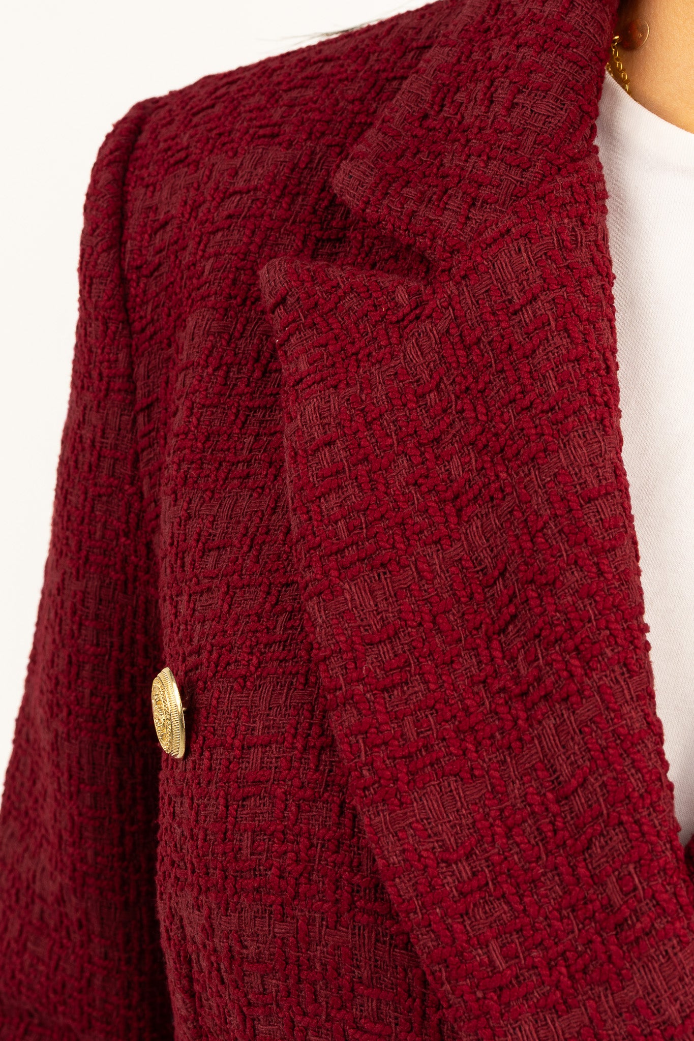 Textured Burgundy Blazer