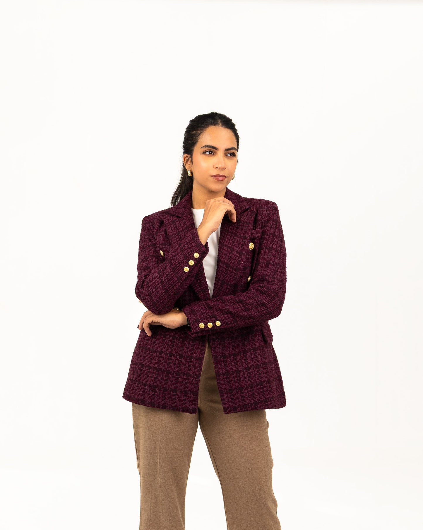 Textured Dark Purple Blazer