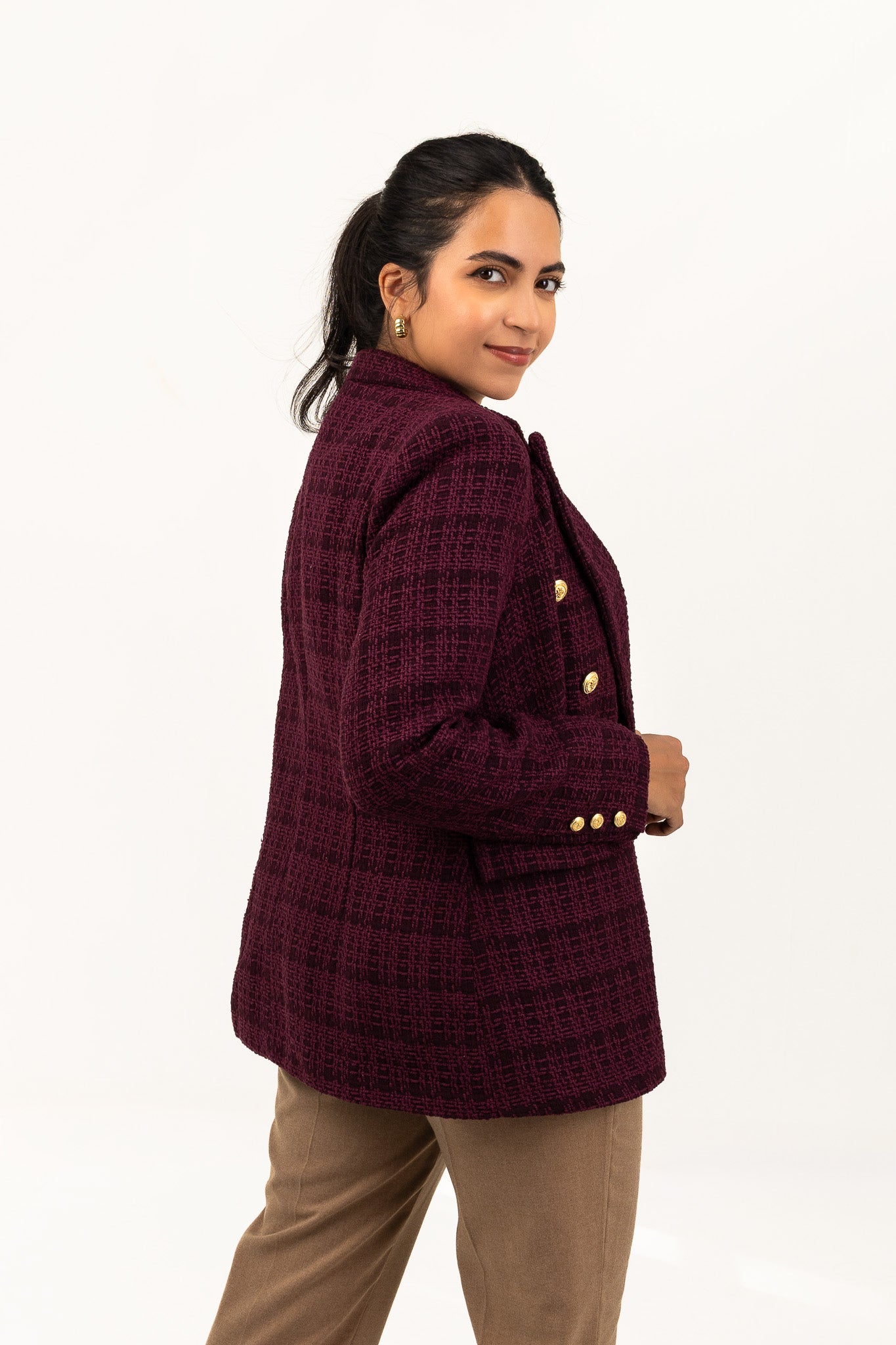 Textured Dark Purple Blazer
