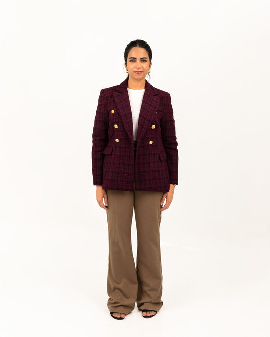 Textured Dark Purple Blazer