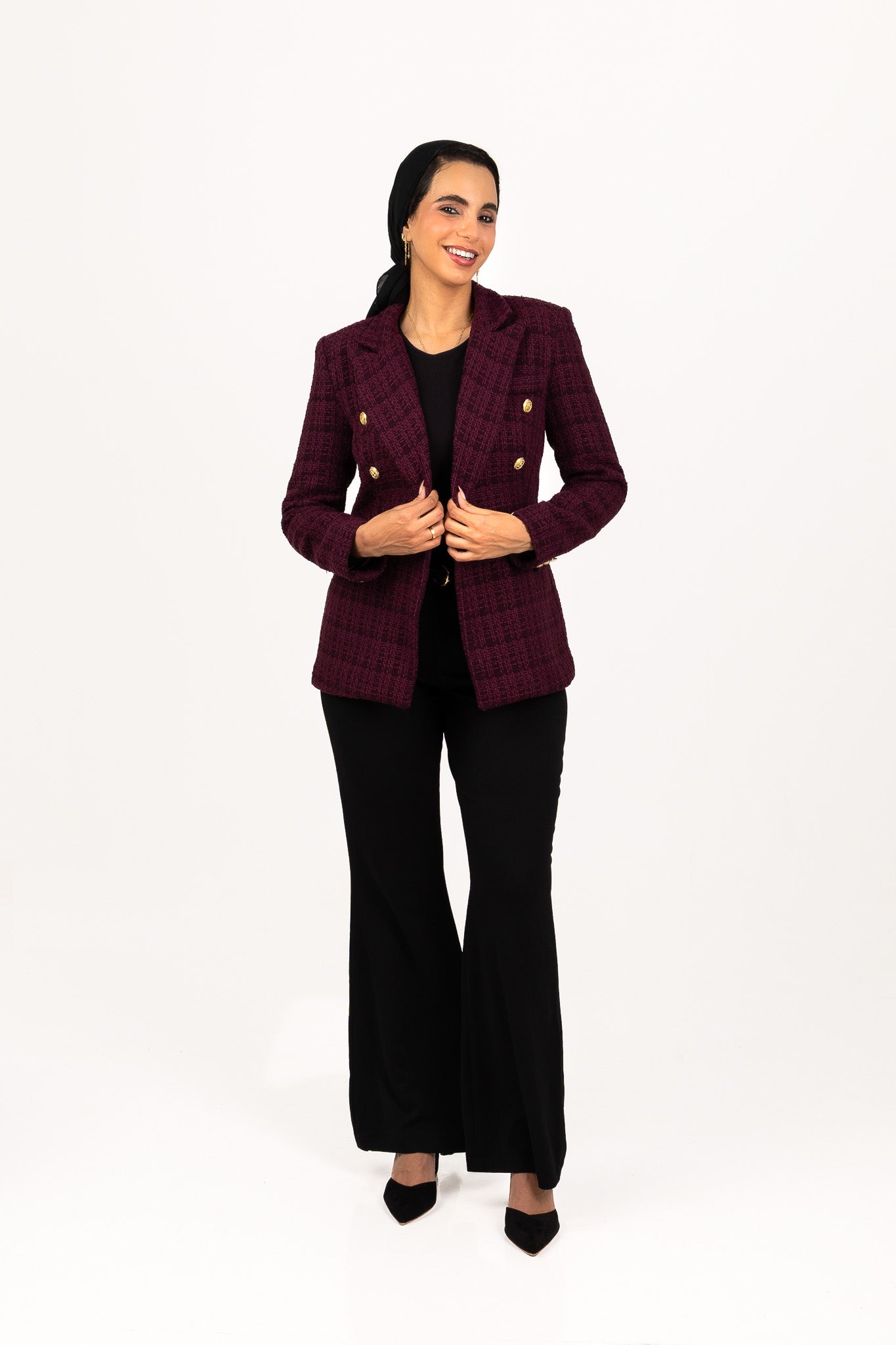 Textured Dark Purple Blazer