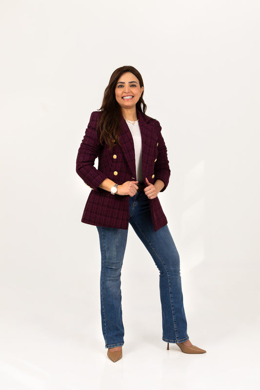 Textured Dark Purple Blazer