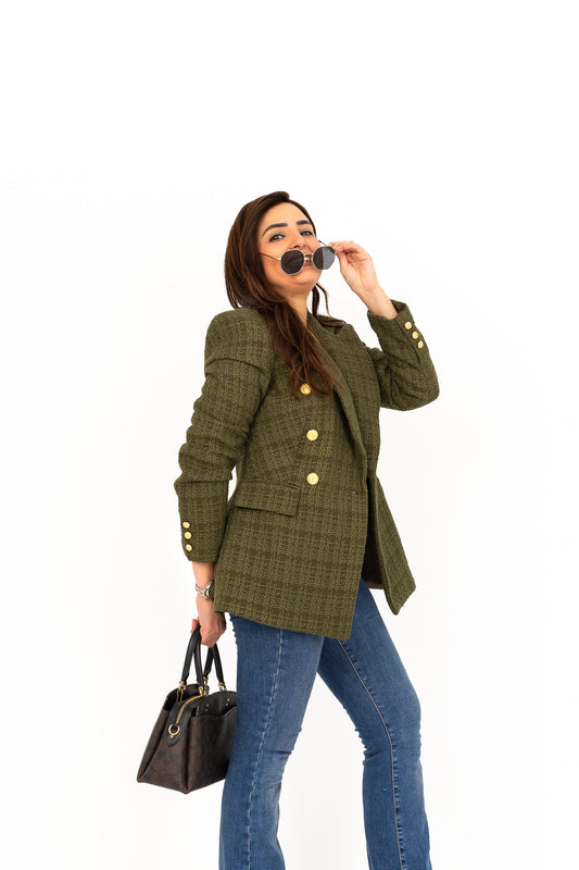 Textured Olive Blazer