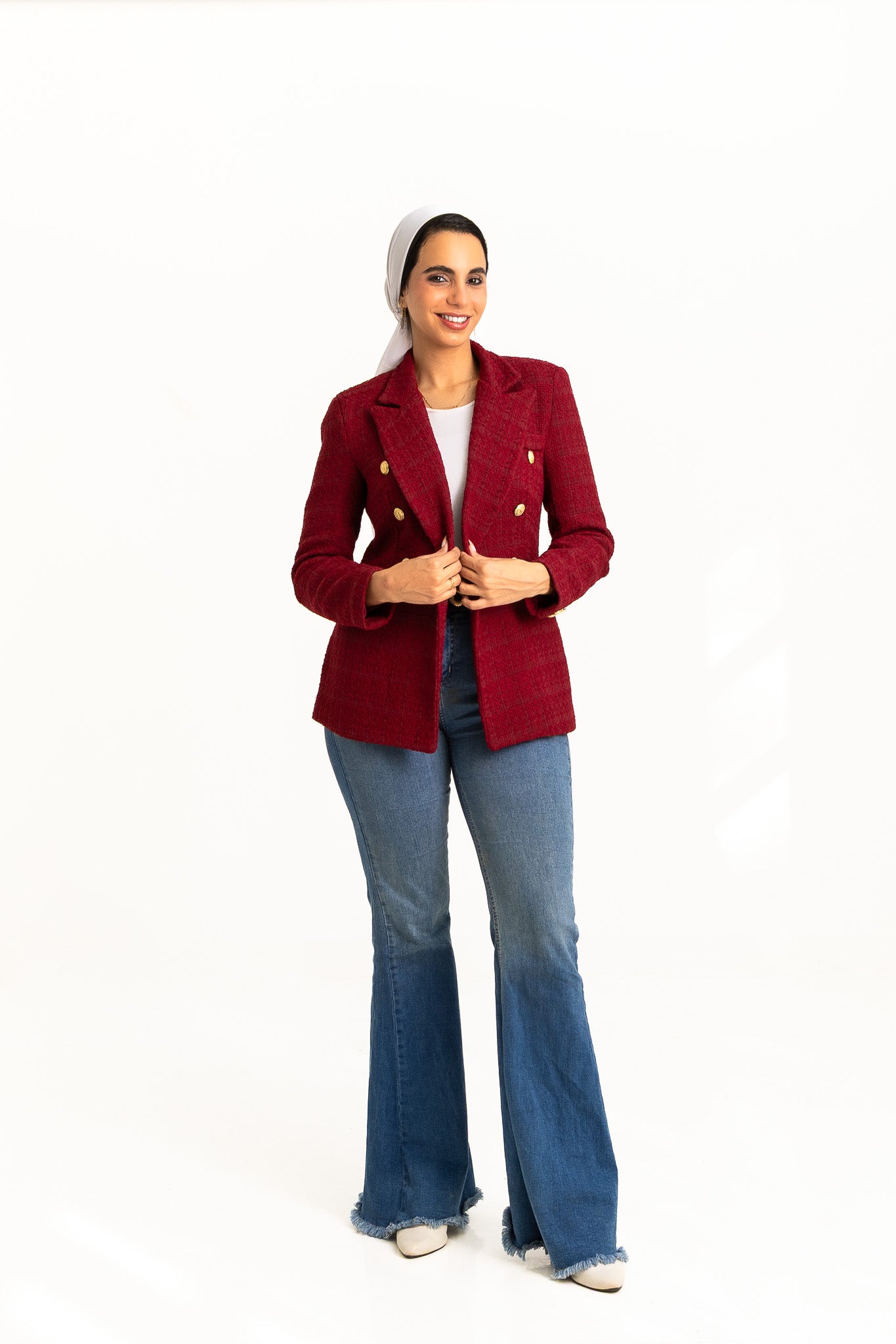 Textured Burgundy Blazer