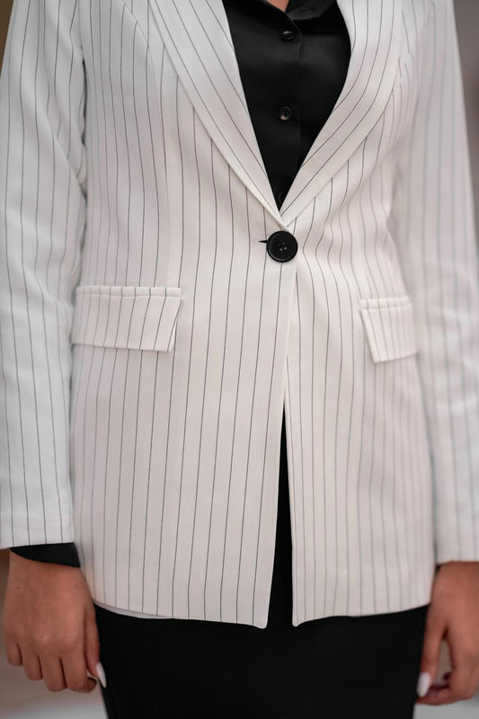 White Stripped Blazer