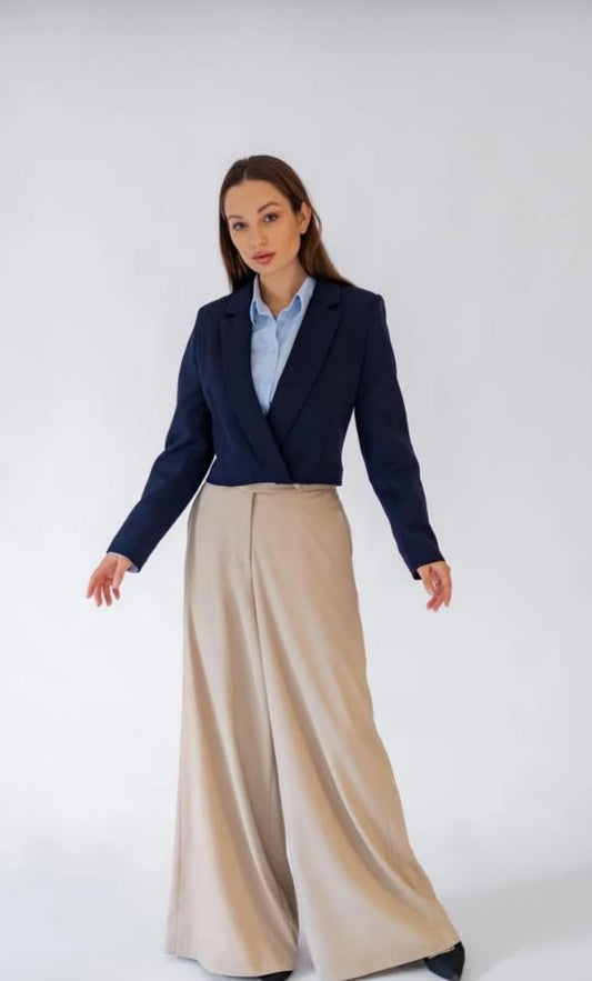 Oversized Wide leg Beige Pant