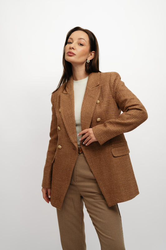 Textured Caramel Blazzer
